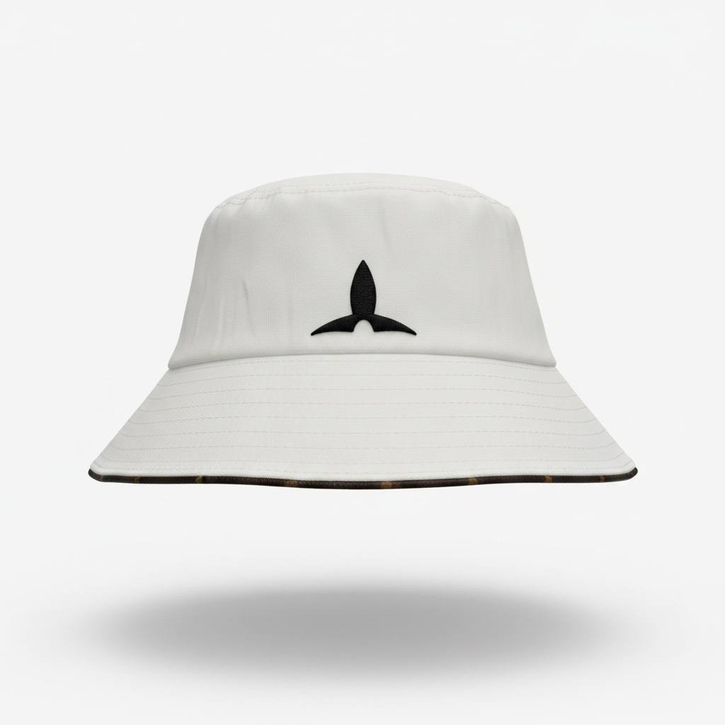 Louis Vuitton White Bucket Hat With Black Logo
