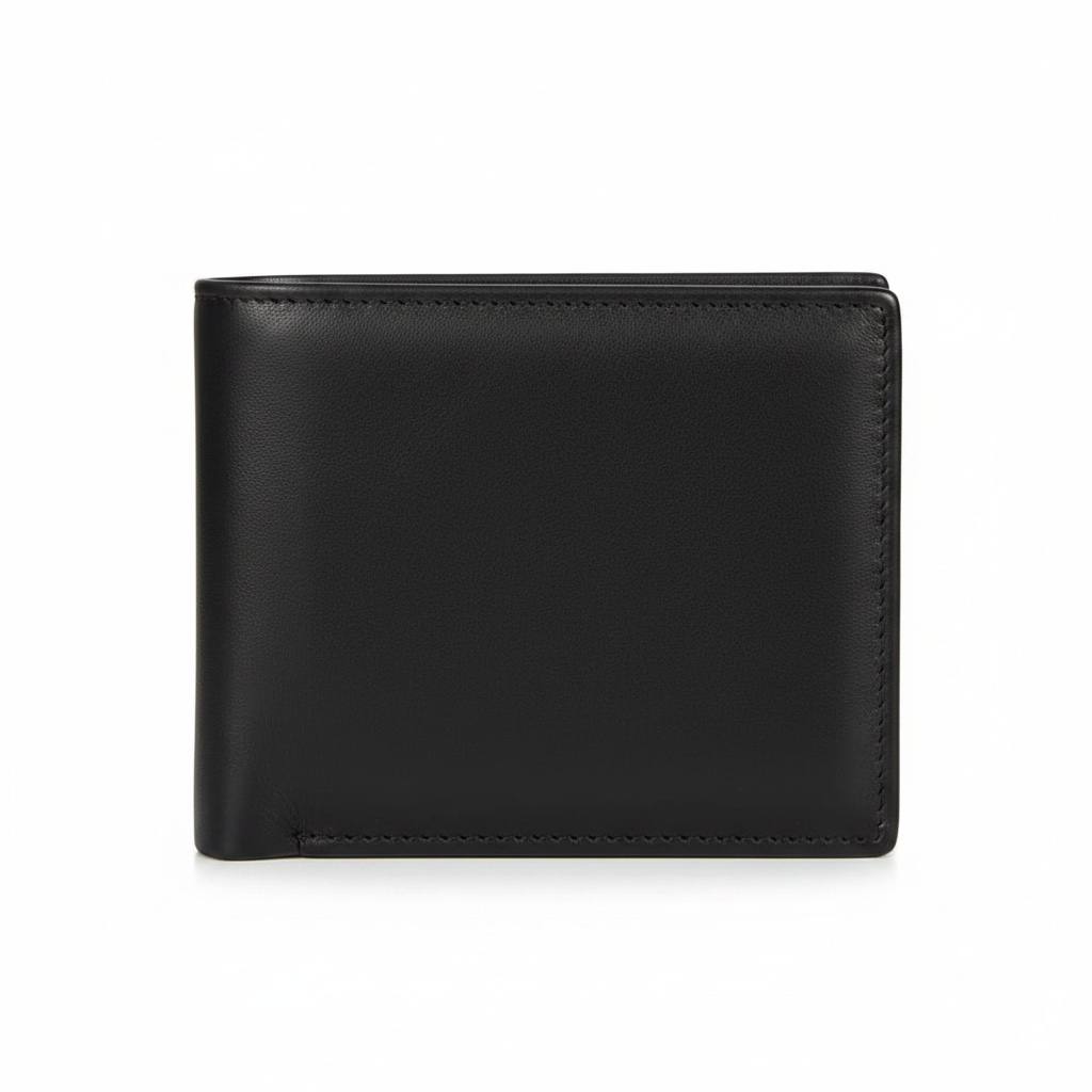 Fendi Black Leather Bifold Wallet With Yellow Monster Detail