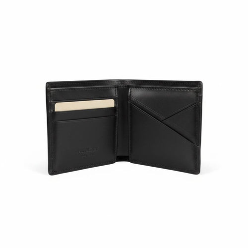 Burberry Black Check Bifold Wallet With Embossed Knight Logo