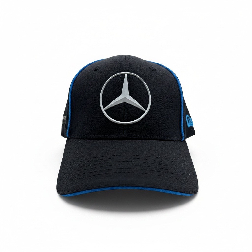 Mercedes-Benz Black Curved Brim Cap With Silver Star Logo