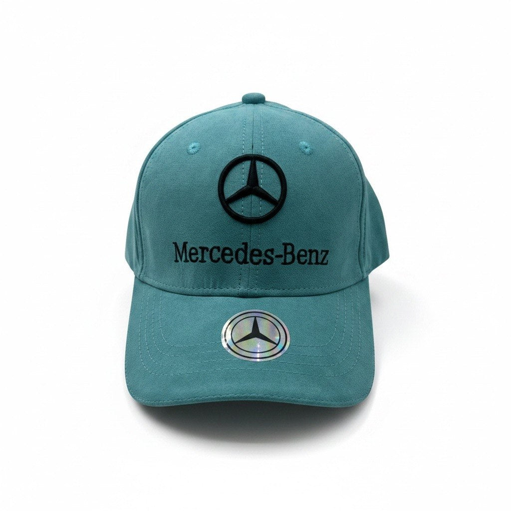 Mercedes-Benz Teal Curved Brim Cap With Black Logo Embroidery