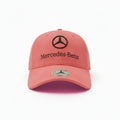 Mercedes-Benz Coral Pink Curved Brim Cap With Black Logo Embroidery