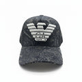 Giorgio Armani Black Printed Trucker Cap With White Eagle Logo