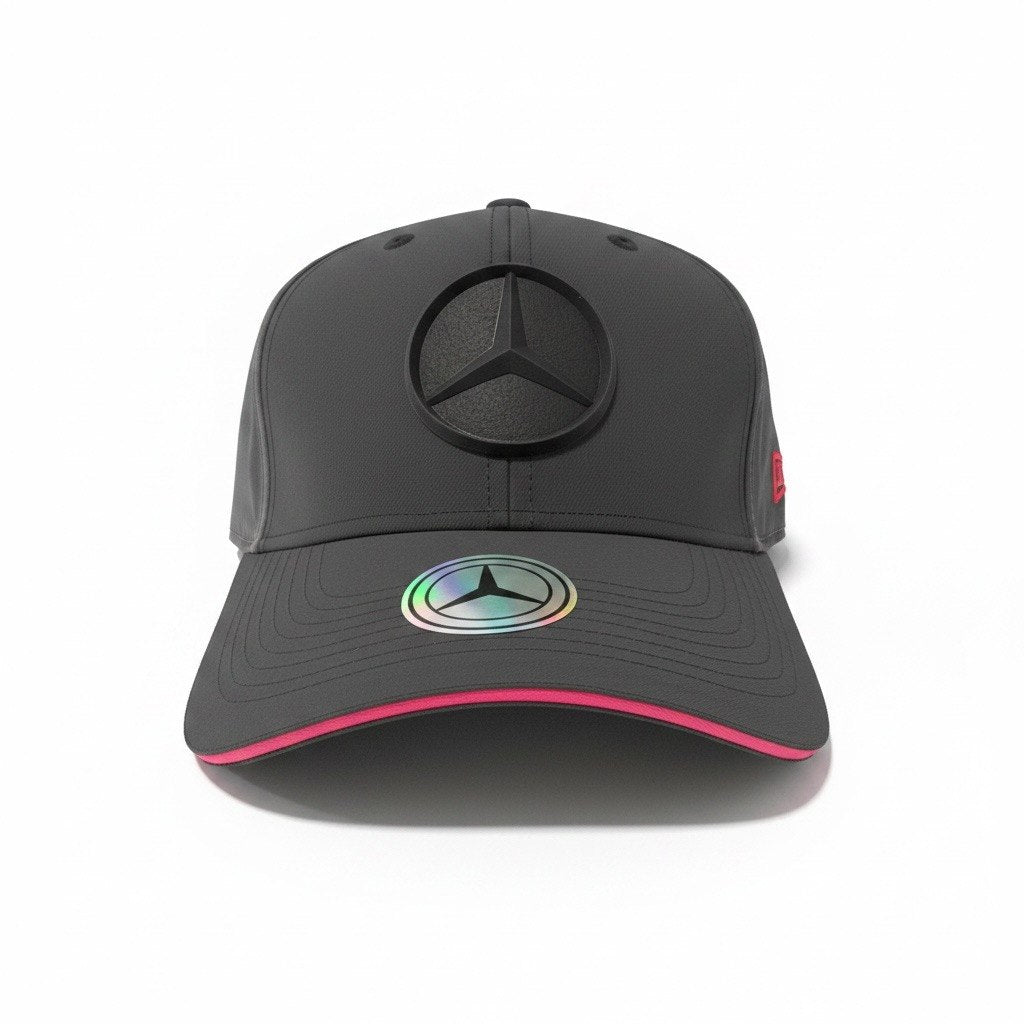 Mercedes-Benz Black Curved Brim Cap With Pink Trim