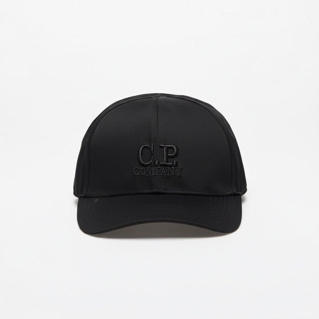 C.P. Company Black Goggle Cap With Tonal Logo Embroidery