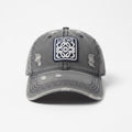 Loewe Grey Distressed Curved Brim Cap With Logo Patch