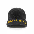 Martine Rose Barnsley Black Distressed Curved Brim Cap