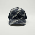 Burberry Grey Monogram Trucker Cap With Black Mesh Panels