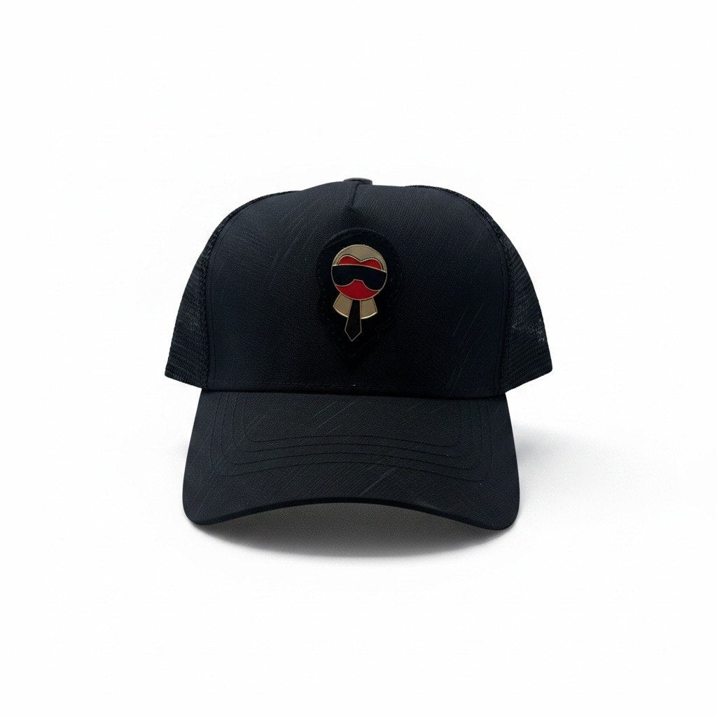 Karl x Fendi Black Trucker Cap With Icon Logo Patch