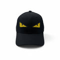 Fendi Black Curved Brim Cap With Yellow Monster Eyes