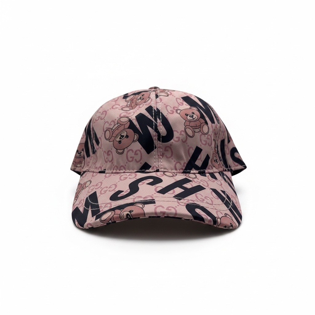 Gucci Pink Teddy GG Monogram Curved Brim Cap