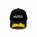 HUGO BOSS Black Curved Brim Cap With Yellow Flame Detail