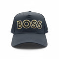 BOSS Black Curved Brim Cap With Gold Logo Embroidery
