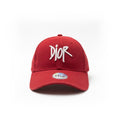 Dior Red Curved Brim Cap With White Logo Embroidery