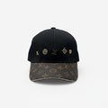 Louis Vuitton Black Curved Brim Cap With Gold Logo Studs