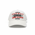 Diesel White Curved Brim Cap With Hardwear Denim Division Embroidery