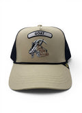 Goorin Bros Beige Trucker Cap With Goat Patch Embroidery