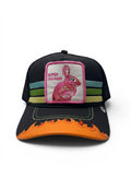 Goorin Bros Black Trucker Cap With Super Charged Rabbit Patch Embroidery