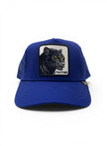 Goorin Bros Blue Trucker Cap With Panther Patch Embroidery