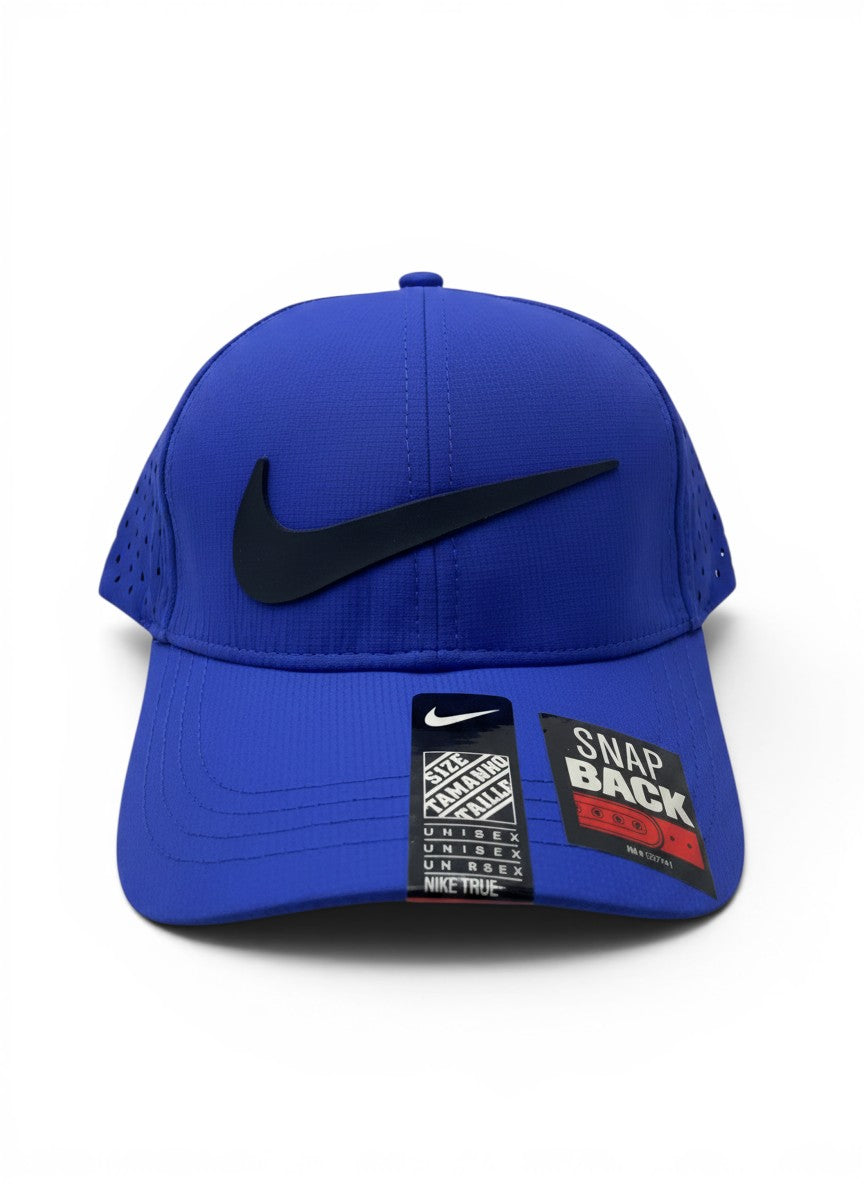 Nike Blue Snapback Cap With Black Swoosh Logo
