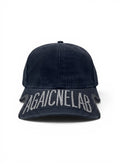Balenciaga Black Distressed Curved Brim Cap With Logo Brim Embroidery