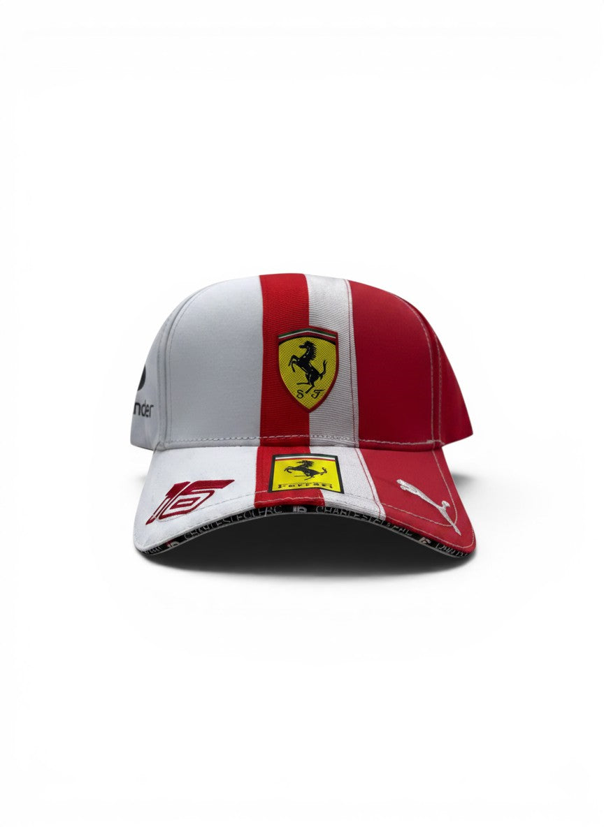 Ferrari x Puma Red & White Curved Brim Cap With Scuderia Logo